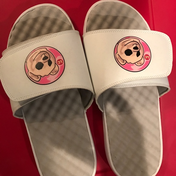 white designer slides